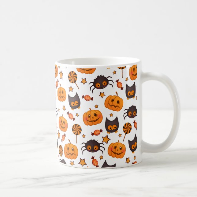 Taza De Café Ilustracion de patrón de Halloween