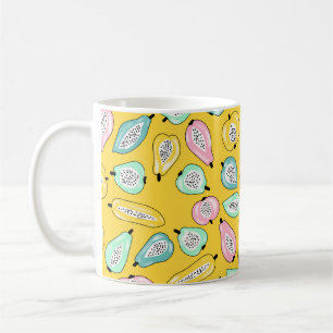 Taza De Café Ilustracion de patrón de impresión de frutos tro