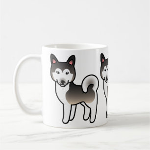 Taza De Café Ilustración de perro Alaskan Malamute gris lobo