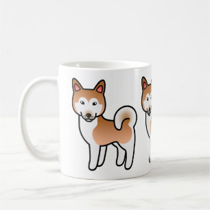 Taza De Café Ilustración de perro Alaskan Malamute rojo y blanc