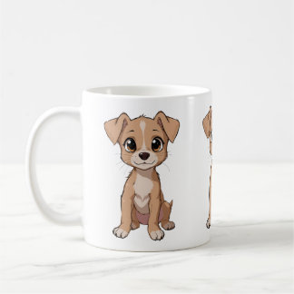 Taza De Café Ilustracion de perro anime con ojos grandes