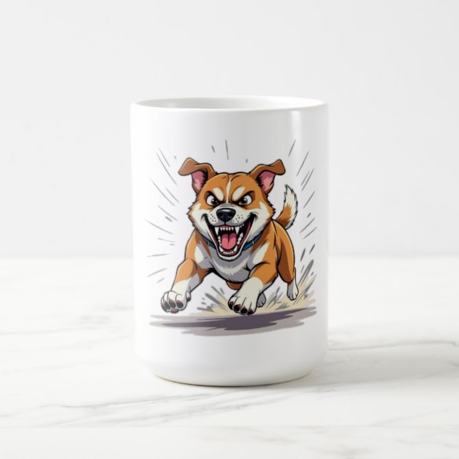 Taza De Café Ilustración de Perro Corriendo Feroz – Poder y Mov (Centro)