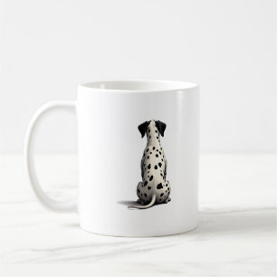 Taza De Café Ilustración de perro dálmata vintage desde atrás M