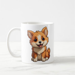 Taza De Café Ilustracion de perro de dibujos animados