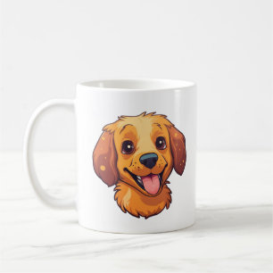 Taza De Café Ilustracion de perro de dibujos animados