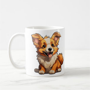 Taza De Café Ilustracion de perro de dibujos animados