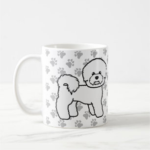Taza De Café Ilustración de perro de dibujos animados Bichon Fr