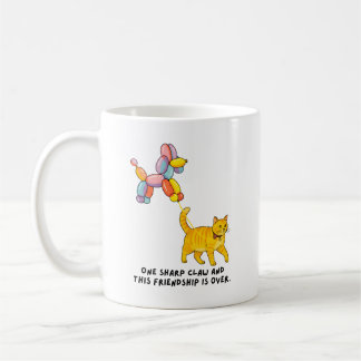 Taza De Café Ilustración de perro y gato globo