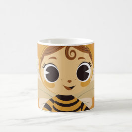 Taza De Café Ilustración de personaje de niña abejorro linda