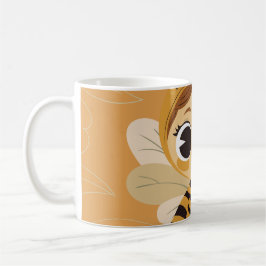 Taza De Café Ilustración de personaje de niña abejorro linda 