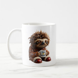 Taza De Café Ilustración de personaje de perezoso dormido