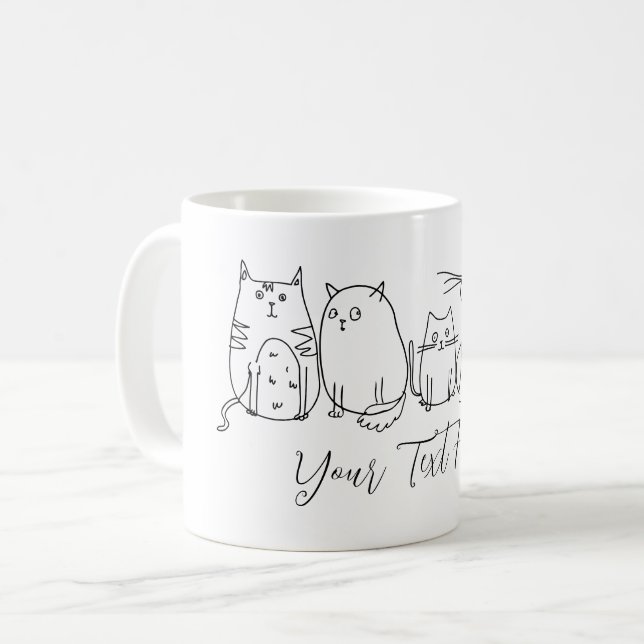 Taza De Café Ilustracion de Personalizado de arte de la línea d (Anverso izquierdo)
