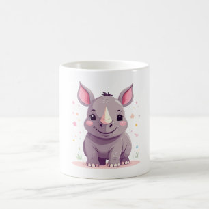 Taza De Café Ilustracion de Personalizado rinoceronte