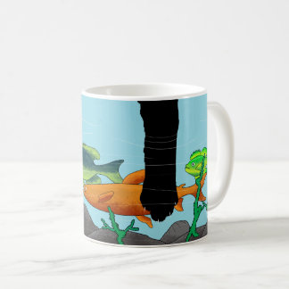 Taza De Café Ilustracion de pesca de pata de gato negro Mug