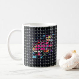 Taza De Café Ilustración de pez detrás de red