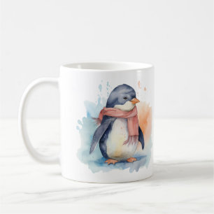 Taza De Café Ilustración de pingüino adorable arte