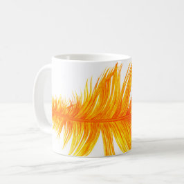 Taza De Café Ilustración de pluma dorada radiante