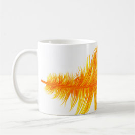 Taza De Café Ilustración de pluma dorada radiante
