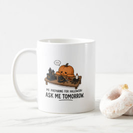 Taza De Café Ilustración de Preparación Perezosa de Halloween d