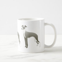 Taza De Café Ilustracion de Raza de Perro de Greyhound italiano