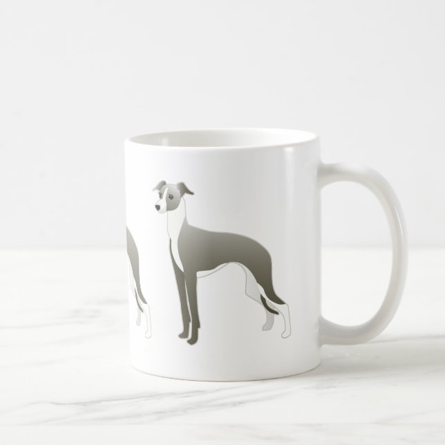 Taza De Café Ilustracion de Raza de Perro de Greyhound italiano (Derecha)