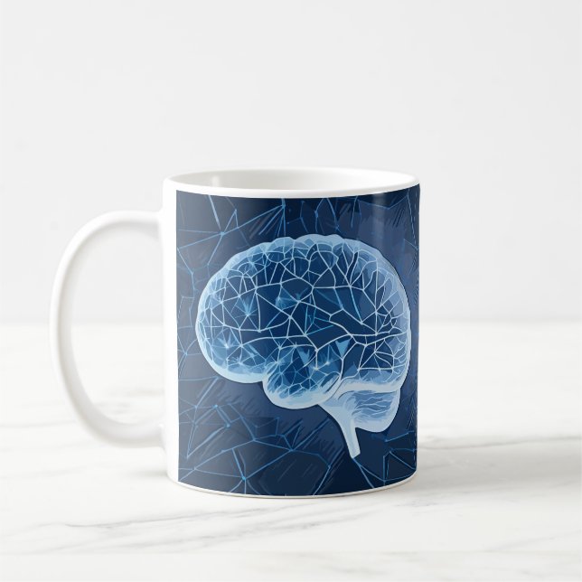 Taza De Café Ilustracion de red cerebral - red neural (Izquierda)