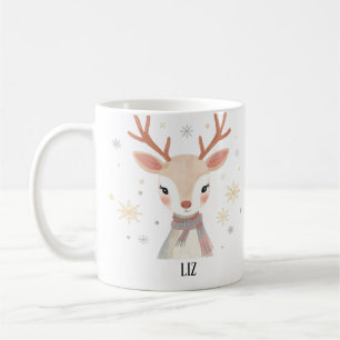 Taza De Café Ilustración de Reno Suave Arte Navideño Suave