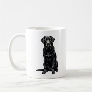 Taza De Café Ilustración de retrato de perro Labrador Retriever