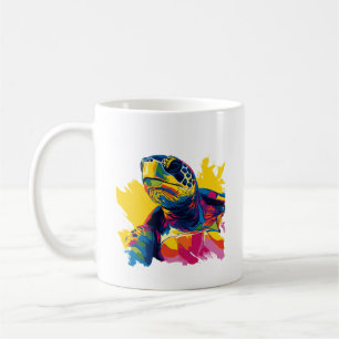 Taza De Café Ilustración de retrato de tortuga Pintura en acuar