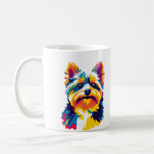 Taza De Café Ilustración de retrato de Yorkshire Terrier pintur
