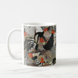Taza De Café Ilustracion de Roosters Hen de Ito Jakuchu
