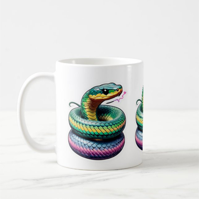 Taza De Café Ilustracion de serpiente suave (Izquierda)