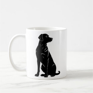 Taza De Café Ilustración de silueta de labrador negro