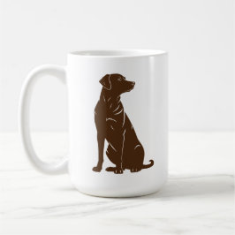 Taza De Café Ilustracion de silueta de labrador negro