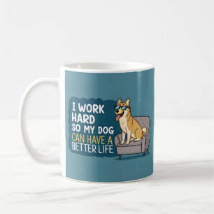 Taza De Café Ilustración de sofá con cita divertida de perro Sh