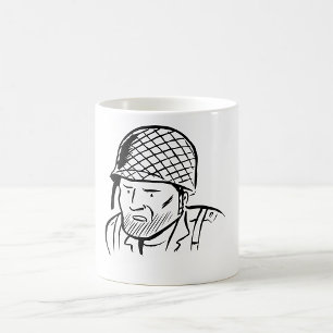 Taza De Café Ilustración de soldado americano