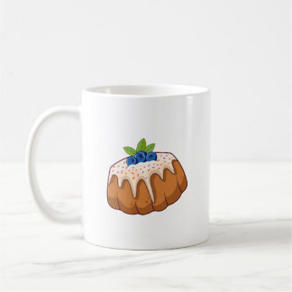Taza De Café Ilustracion de tarta Cute Blueberry Bundt - Kawaii