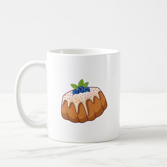 Taza De Café Ilustracion de tarta Cute Blueberry Bundt - Kawaii (Izquierda)