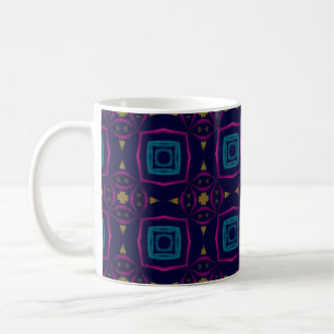 Taza De Café Ilustracion De Tejas Coloridas. Orna geométrica de