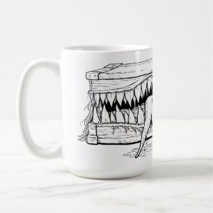Taza De Café Ilustración de Terror Oscuro – Pecho de Monstruo S