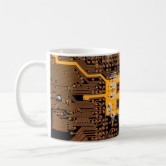 Taza De Café Ilustración de textura de microesquema,microchip,r (Izquierda)