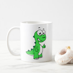 Taza De Café Ilustracion De Tirano Rex. 2