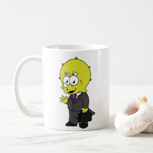 Taza De Café Ilustracion De Un Empresario De Triceratops.