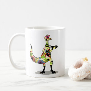 Taza De Café Ilustracion De Un Fotógrafo Iguanodon.