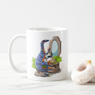 Taza De Café Ilustracion De Un Iguanodon Que Se Pone En El Maqu