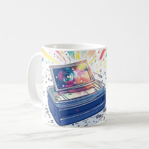Taza De Café Ilustración de una cámara instantánea de estilo vi