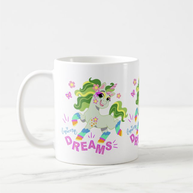 Taza De Café Ilustracion de unicornio cutáneo #2 (Izquierda)