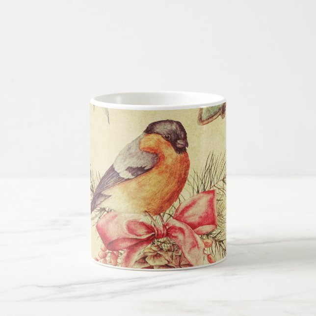 Taza De Café Ilustracion de vacaciones de pájaros de pájaro de  (Centro)