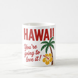 Taza De Café Ilustración de viaje de las Islas Hawaianas Retro