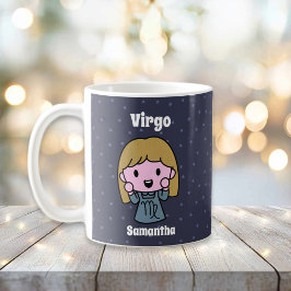 Taza De Café Ilustración de Virgo Zodiac personalizada